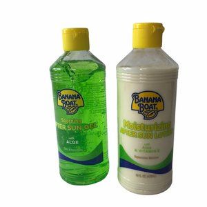 New NWT Set of 2 Banana Boat Aloe Vera Lotion, Gel, Two Bottles Each 10 Oz